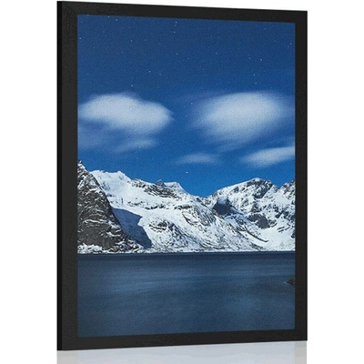 Plakát noční krajina v Norsku - 40x60 silver