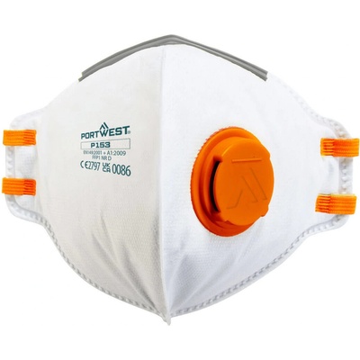 Portwest P153 časticový respirátor FFP1 Dolomit s výdychovým ventilom biela