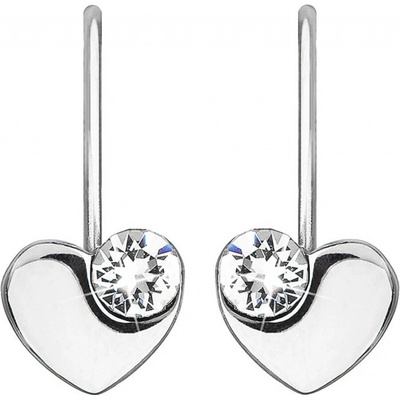 Pavona Stříbrné srdíčkové náušnice s krystaly Swarovski 31299.1 bílé