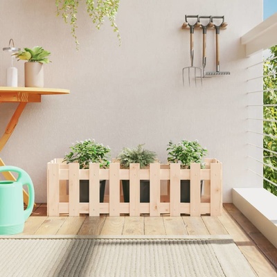 vidaXL Vyvýšený záhon plotový design 100 x 30 x 30 cm masivní borovice