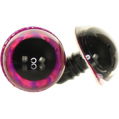 Oči metalické sytě růžové 16 mm