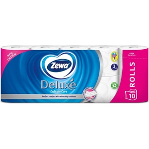 Zewa Тоалетна хартия Zewa Deluxe Delicate Care 19, 3 м, 3-слойна, 10 бр