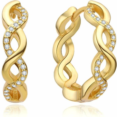 Olivie strieborné kruhy NEKONEČNO GOLD 8312