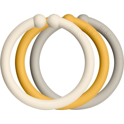 Bibs Loops Kroužky 12 ks Ivory honey bee sand