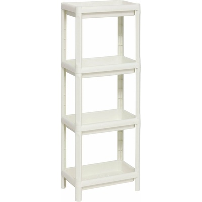 5five Simply Smart Úzký koupelnový regál NIV z plastu, 4 úrovně, 37,5 x 22,5 x 100 cm bílý
