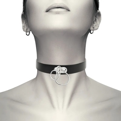 Coquette Hand Crafted Choker Double Ring 229293 Black