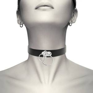 Coquette Hand Crafted Choker Double Ring 229293 Black