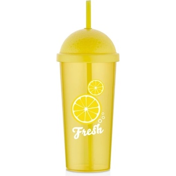 LUXPLASTIC IRIS L-00885 Чаша за свеж лимон със сламка 700ml (L-00885)