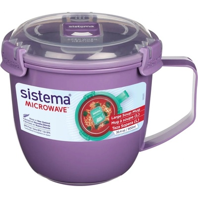 Sistema Hrnek na polévku Large Soup do mikrovlnky 900ml s víkem fialová – Zboží Dáma