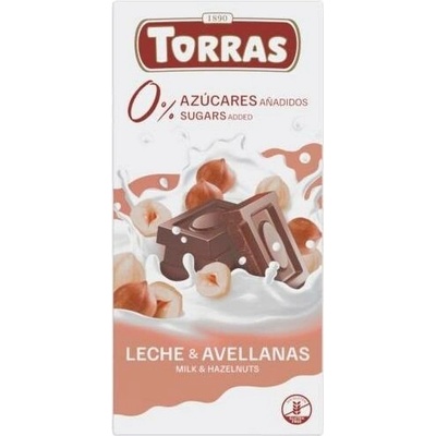 Torras Bezlepková mléčná s lískovými ořechy bez přidaného cukru 75 g