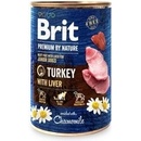 Konzervy pre psov Brit Premium by Nature Turkey with Liver 400 g