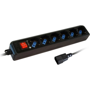 TECHLY Захранващ разклонител Techly 6 гнезда черен с VDE щепсел IUPS-PCP-6V