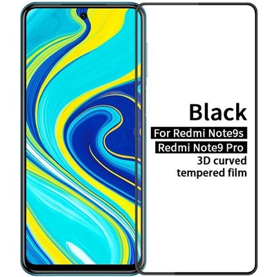 Извит 3D удароустойчив стъклен протектор покриващ целия екран марка MOFI за Xiaomi Redmi Note 9 Pro - с черна рамка