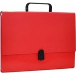 Office Products Briefcase - poodle A4/5cm with handle and zipper red