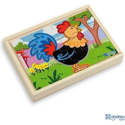 ANDREU Toys Комплект от 4 дървени пъзела Andreu toys - Ферма (16461)