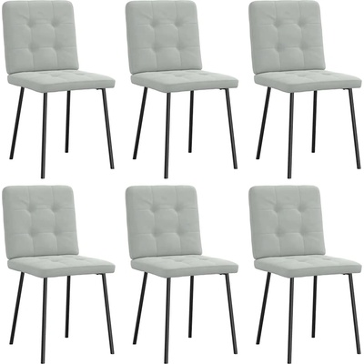 vidaXL Трапезни столове, 6 бр, светлосиви, кадифе (3315427)