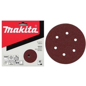 Makita Шлайф хартия MAKITA Velcro 150 мм 6 отвора K80, 10 бр. P-37493 (P-37493)