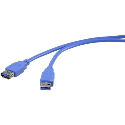 Renkforce RF-4262130 USB 3.2 Gen1 USB-A zástrčka USB-A zásuvka 3m modrý