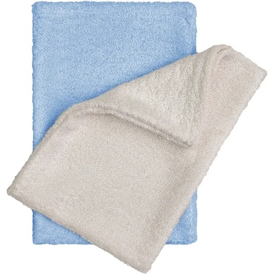 T-TOMI Bamboo Washcloth Natur + Blue кърпа за измиване 14x20 cm 2 бр