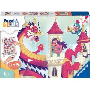 Ravensburger Пъзел-настолна игра Ravensburger от 2 х 24 части - Драконово царство (05595) - ozone