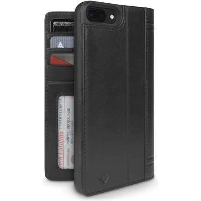 Twelve South Journal - луксозен кожен калъф тип портфейл за iPhone 8 Plus, iPhone 7 Plus (черен)