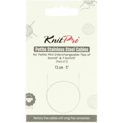 Knitpro Petite Transparent SS Fixed lanká na ihlice 13cm