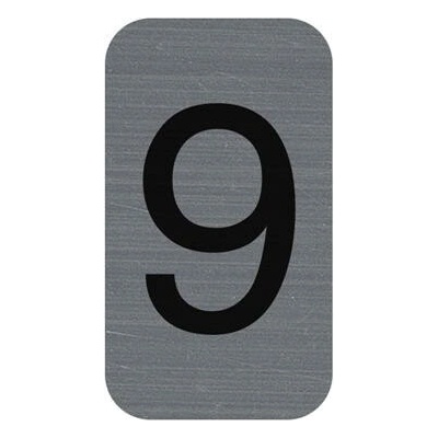 Informačná tabuľka, samolepiaca, 2,5 × 4,4 cm, s hliníkovým vzhľadom, EXACOMPTA, č. 9, 67189E
