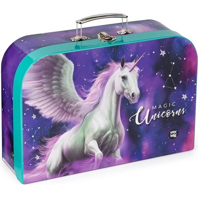 Oxybag Kufrík lamino Pegas strieborný 34 cm