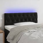 vidaXL LED Горна табла за легло, черна, 100x7x78/88 см кадифе (3121992)