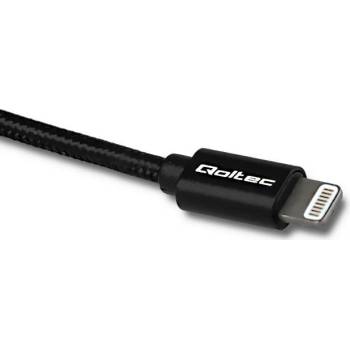 Qoltec 50423 Lightning / USB, MFI, strengthened, 1,5m, černý