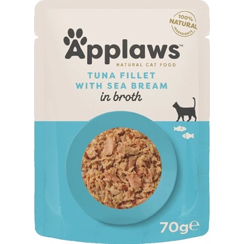 Applaws Cat Natural tuniak s pleskáčom vo vývare 48 x 70 g
