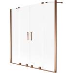 Mexen Velar Duo двукрилен плъзгащ се параван за вана 150 x 150 cm, матирано, розово злато - 896-150-000-32-60 (896-150-000-32-60)