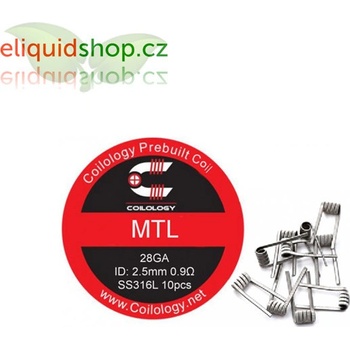 Coilology Předmotané spirálky MTL SS316L 0,9ohm 10ks