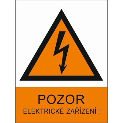 CUPRO Tabulka"POZOR EL.ZAŘÍZENÍ"výstražná A6 samolepící BT01 A6