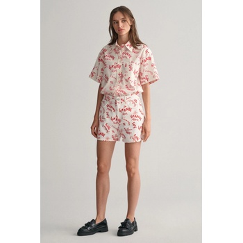 Gant ŠORTKY TEXT PRINT JEANS SHORTS červená