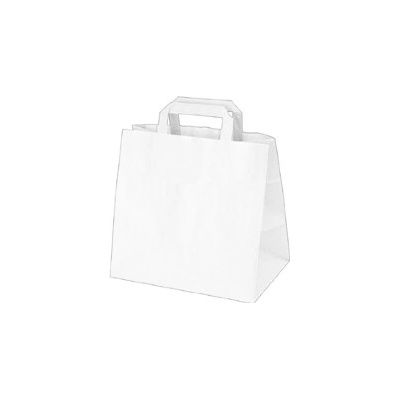 Taška Take away papierová 26+17x25cm biela, 1ks