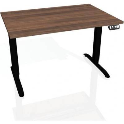 Hobis Pracovný stôl Motion, PO, 2S, 160x70,5-120,5x80 cm, orech/čierna