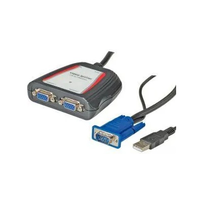 Roline Преносим видео сплитер VALUE 14.99. 3523 : : 2-портов, VGA, 2 x HD15 / F, 1 x HD15 / M, 1920 х 1440, 250 MHz, Захранване: USB Type A, Черен, 14.99. 3523
