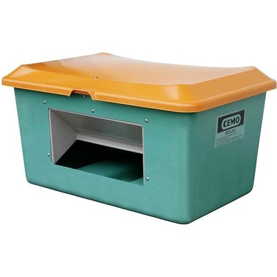 CEMO Plus3 nádoba na zimní posyp s otvorem zeleno/oranžová 400 l