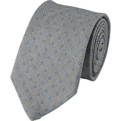 Charles Tyrwhitt Silk Linen Geo Print Tie Silver