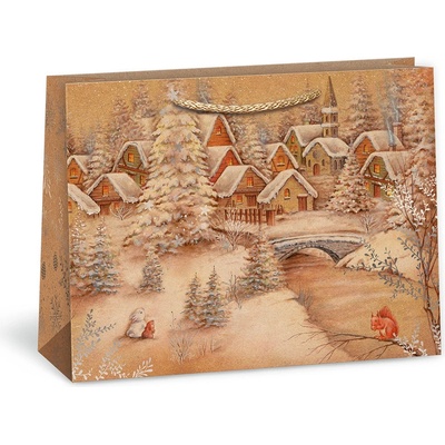 ARGUS Darčeková papierová taška (24.3 x 18.3 cm) - Zasnežené domčeky 08440066
