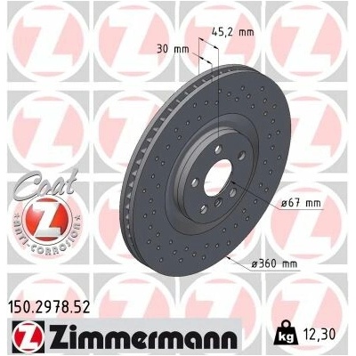 Brzdový kotúč ZIMMERMANN 150.2978.52 (150297852)