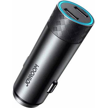 JOYROOM Dual USB-C PD Quick Charge Car Charger 50W - зарядно за кола с 2xUSB-C изхода и технология за бързо зареждане (тъмносив)