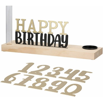 Gilde Dřevěný svícen Happy Birthday