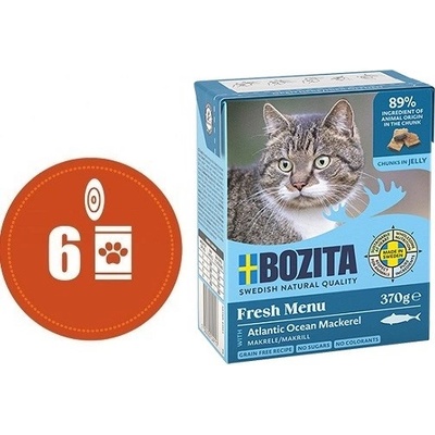 Bozita Cat Fresh Menu kousky v rosolu s MAKRELOU 6 x 370 g