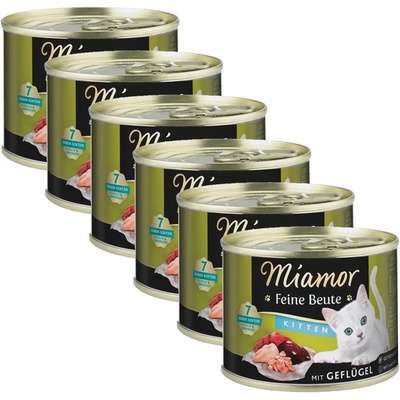 Miamor Feine Beute Kitten s hydinou 6 x 185 g