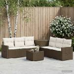 vidaXL Комплект дивани 8 бр. Кафяв и кремаво бял 55 x 55 x 37 см (3448380)