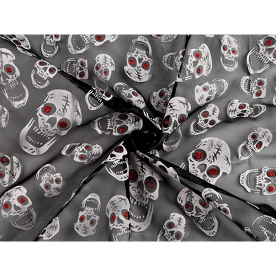 Prima-obchod Organza Halloween / lebky s glitry, barva 2 černá