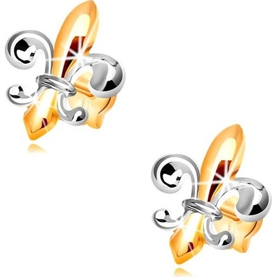 Šperky eshop ze zlata dvoubarevný symbol Fleur de Lis GG33.25