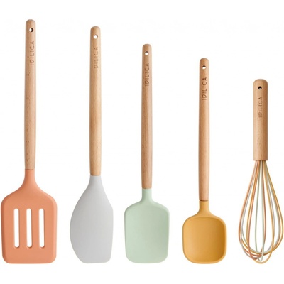 Kitchen Craft Sada kuchyňského náčiní Idilica – set 5 ks, multi barva, dřevo